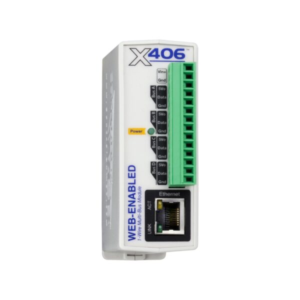 an image of a controlbyweb x-406 device in a white background