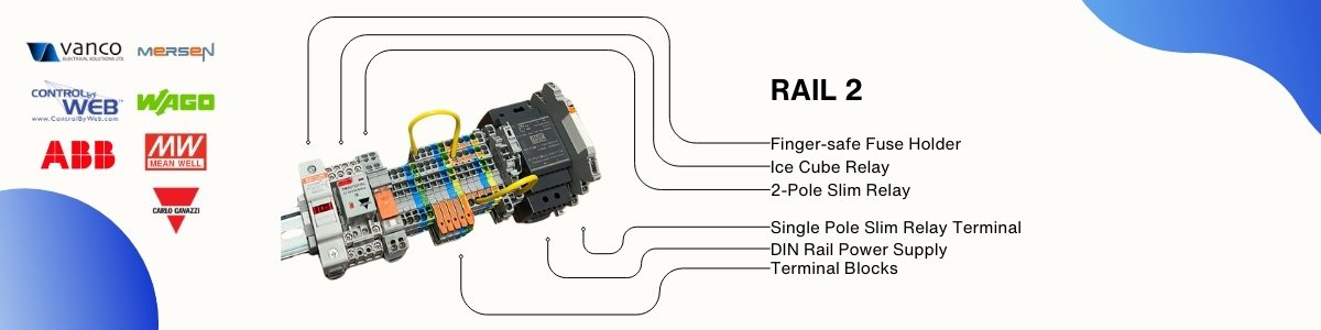 an image banner of rail 2 which has various electrical device components