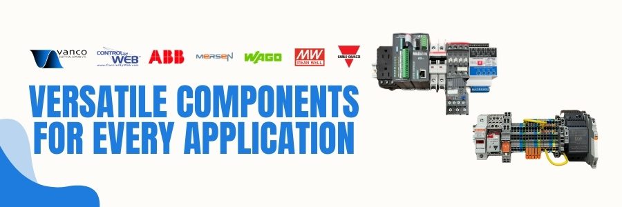 an image banner saying "versatile components for every application"