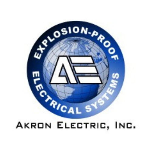 an image of akro electric's logo in a white background