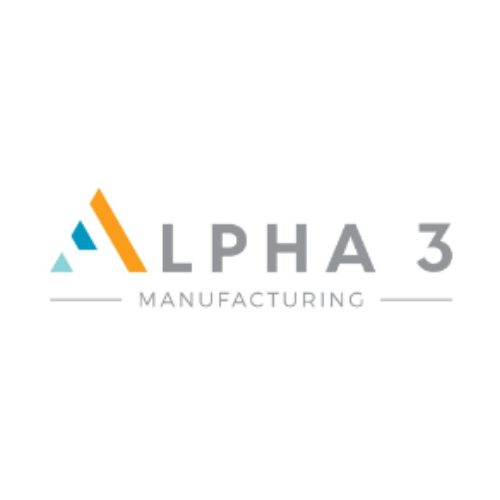 an image of alpha 3 manufacturing's logo in a white background