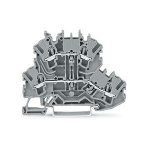 2002-2201-WAGO | Double-deck terminal block; Through/through terminal block; L/L; without marker carrier; suitable for Ex e II applications; for DIN-rail 35 x 15 and 35 x 7.5; 2.5 mm²; Push-in CAGE CLAMP®; 2,50 mm²; gray