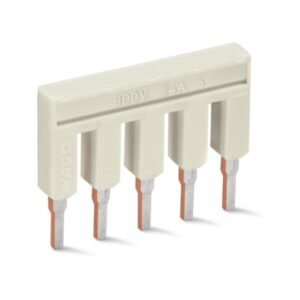2002-405-WAGO | Push-in type jumper bar; insulated; 5-way; Nominal current 25 A; light gray