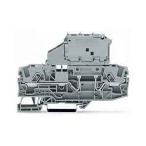 2006-1631-WAGO | 2-conductor fuse terminal block; with pivoting fuse holder; for glass cartridge fuse ¼" x 1¼"; without blown fuse indication; for DIN-rail 35 x 15 and 35 x 7.5; 6 mm²; Push-in CAGE CLAMP®; 6,00 mm²; gray