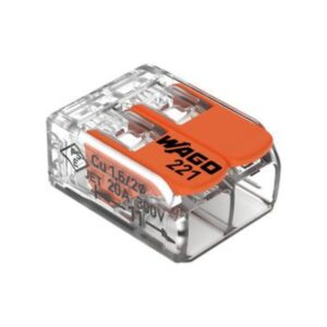 221-412/K194-4045-WAGO | LEVER-NUTS® splicing connector; 2-conductor with operating levers; 24-12 AWG; transparent housing; Box of 100 pieces