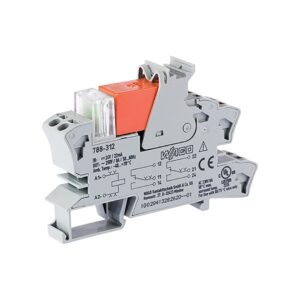 788-312-WAGO | Relay module; Nominal input voltage: 24 VDC; 2 changeover contacts; Limiting continuous current: 8 A; Red status indicator; Module width: 15 mm; 2,50 mm²; gray