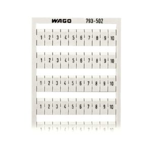 793-502-WAGO | WMB marking card; as card; MARKED; 1 ... 10 (10x); not stretchable; Horizontal marking; snap-on type; white