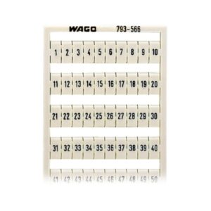793-566-WAGO | WMB marking card; as card; MARKED; 1 ... 50 (2x); not stretchable; Horizontal marking; snap-on type; white