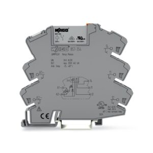 857-354-WAGO | Relay module; Nominal input voltage: 24 V AC/DC; 1 changeover contact; Limiting continuous current: 6 A; Yellow status indicator; Module width: 6 mm