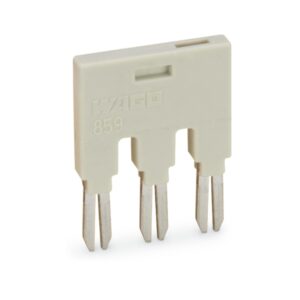859-403-WAGO | Push-in type jumper bar; 3-way; Nominal current 18 A; insulated; light gray