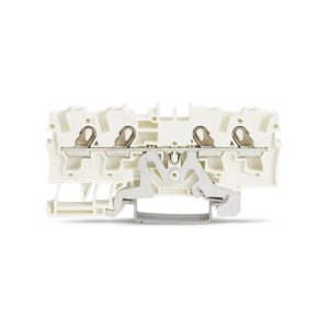 2004-1408 | 4-conductor shield terminal block; 4 mm²; side and center marking; for DIN-rail 35 x 15 and 35 x 7.5; Push-in CAGE CLAMP®; 4,00 mm²; white