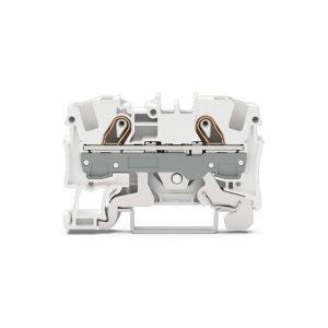 2006-1208 | 2-conductor shield terminal block; 6 mm²; suitable for Ex e II applications; side and center marking; for DIN-rail 35 x 15 and 35 x 7.5; Push-in CAGE CLAMP®; 6,00 mm²; white