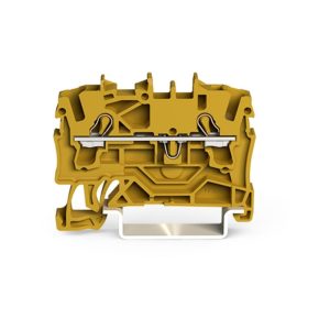2002-1206 | 2-conductor through terminal block; 2.5 mm²; suitable for Ex e II applications; side and center marking; for DIN-rail 35 x 15 and 35 x 7.5; Push-in CAGE CLAMP®; 2,50 mm²; yellow
