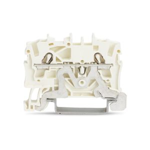 2002-1208 | 2-conductor shield terminal block; 2.5 mm²; side and center marking; for DIN-rail 35 x 15 and 35 x 7.5; Push-in CAGE CLAMP®; 2,50 mm²; white