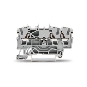 2002-1301-WAGO | 3-conductor through terminal block; 2.5 mm²; suitable for Ex e II applications; side and center marking; for DIN-rail 35 x 15 and 35 x 7.5; Push-in CAGE CLAMP®; 2,50 mm²; gray