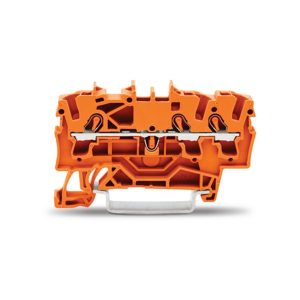 2002-1302 | 3-conductor through terminal block; 2.5 mm²; suitable for Ex e II applications; side and center marking; for DIN-rail 35 x 15 and 35 x 7.5; Push-in CAGE CLAMP®; 2,50 mm²; orange