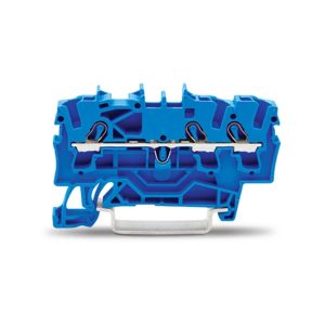 2002-1304 | 3-conductor through terminal block; 2.5 mm²; for Ex e II and Ex i applications; side and center marking; for DIN-rail 35 x 15 and 35 x 7.5; Push-in CAGE CLAMP®; 2,50 mm²; blue