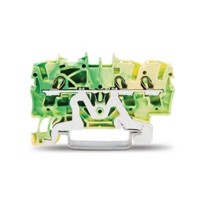 2002-1307-WAGO | 3-conductor ground terminal block; 2.5 mm²; suitable for Ex e II applications; side and center marking; for DIN-rail 35 x 15 and 35 x 7.5; Push-in CAGE CLAMP®; 2,50 mm²; green-yellow