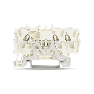 2002-1308 | 3-conductor shield terminal block; 2.5 mm²; side and center marking; for DIN-rail 35 x 15 and 35 x 7.5; Push-in CAGE CLAMP®; 2,50 mm²; white