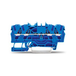 2002-1404 | 4-conductor through terminal block; 2.5 mm²; for Ex e II and Ex i applications; side and center marking; for DIN-rail 35 x 15 and 35 x 7.5; Push-in CAGE CLAMP®; 2,50 mm²; blue