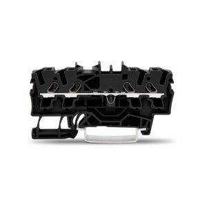 2002-1405 | 4-conductor through terminal block; 2.5 mm²; suitable for Ex e II applications; side and center marking; for DIN-rail 35 x 15 and 35 x 7.5; Push-in CAGE CLAMP®; 2,50 mm²; black