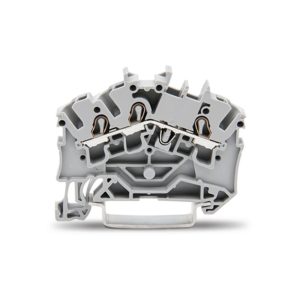 2002-6301 | 3-conductor through terminal block; 2.5 mm²; suitable for Ex e II applications; side and center marking; for DIN-rail 35 x 15 and 35 x 7.5; Push-in CAGE CLAMP®; 2,50 mm²; gray