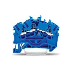2002-6304 | 3-conductor through terminal block; 2.5 mm²; for Ex e II and Ex i applications; side and center marking; for DIN-rail 35 x 15 and 35 x 7.5; Push-in CAGE CLAMP®; 2,50 mm²; blue
