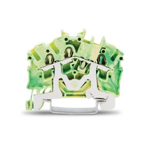 2002-6307 | 3-conductor ground terminal block; 2.5 mm²; suitable for Ex e II applications; side and center marking; for DIN-rail 35 x 15 and 35 x 7.5; Push-in CAGE CLAMP®; 2,50 mm²; green-yellow