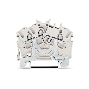 2002-6308 | 3-conductor shield terminal block; 2.5 mm²; side and center marking; for DIN-rail 35 x 15 and 35 x 7.5; Push-in CAGE CLAMP®; 2,50 mm²; white