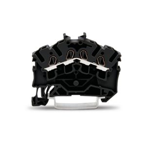2002-6405 | 4-conductor through terminal block; 2.5 mm²; suitable for Ex e II applications; side and center marking; for DIN-rail 35 x 15 and 35 x 7.5; Push-in CAGE CLAMP®; 2,50 mm²; black