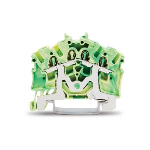 2002-6407 | 4-conductor ground terminal block; 2.5 mm²; suitable for Ex e II applications; side and center marking; for DIN-rail 35 x 15 and 35 x 7.5; Push-in CAGE CLAMP®; 2,50 mm²; green-yellow