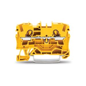 2004-1206-WAGO | 2-conductor through terminal block; 4 mm²; suitable for Ex e II applications; side and center marking; for DIN-rail 35 x 15 and 35 x 7.5; Push-in CAGE CLAMP®; 4,00 mm²; yellow
