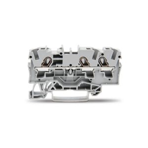 2004-1301 | 3-conductor through terminal block; 4 mm²; suitable for Ex e II applications; side and center marking; for DIN-rail 35 x 15 and 35 x 7.5; Push-in CAGE CLAMP®; 4,00 mm²; gray