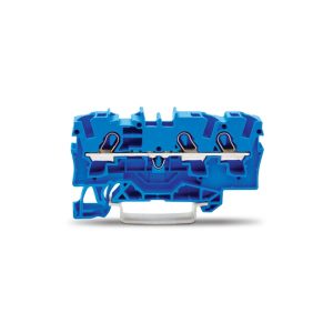 2004-1304 | 3-conductor through terminal block; 4 mm²; for Ex e II and Ex i applications; side and center marking; for DIN-rail 35 x 15 and 35 x 7.5; Push-in CAGE CLAMP®; 4,00 mm²; blue