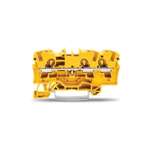 2004-1306 | 3-conductor through terminal block; 4 mm²; suitable for Ex e II applications; side and center marking; for DIN-rail 35 x 15 and 35 x 7.5; Push-in CAGE CLAMP®; 4,00 mm²; yellow