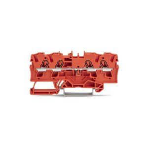 2004-1403 | 4-conductor through terminal block; 4 mm²; suitable for Ex e II applications; side and center marking; for DIN-rail 35 x 15 and 35 x 7.5; Push-in CAGE CLAMP®; 4,00 mm²; red