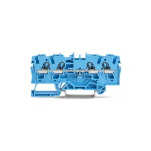 2004-1404 | 4-conductor through terminal block; 4 mm²; for Ex e II and Ex i applications; side and center marking; for DIN-rail 35 x 15 and 35 x 7.5; Push-in CAGE CLAMP®; 4,00 mm²; blue
