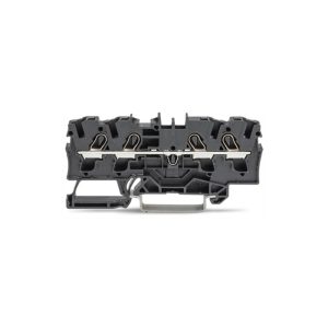 2004-1405 | 4-conductor through terminal block; 4 mm²; suitable for Ex e II applications; side and center marking; for DIN-rail 35 x 15 and 35 x 7.5; Push-in CAGE CLAMP®; 4,00 mm²; black