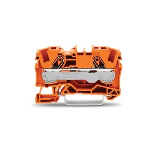 2006-1202 | 2-conductor through terminal block; 6 mm²; suitable for Ex e II applications; side and center marking; for DIN-rail 35 x 15 and 35 x 7.5; Push-in CAGE CLAMP®; 6,00 mm²; orange