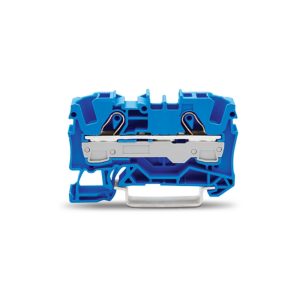 2006-1204 | 2-conductor through terminal block; 6 mm²; for Ex e II and Ex i applications; side and center marking; for DIN-rail 35 x 15 and 35 x 7.5; Push-in CAGE CLAMP®; 6,00 mm²; blue