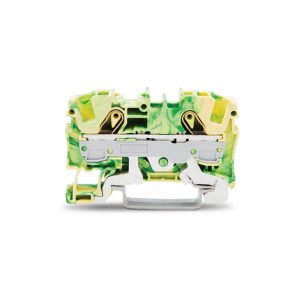 2006-1207 | 2-conductor ground terminal block; 6 mm²; suitable for Ex e II applications; side and center marking; for DIN-rail 35 x 15 and 35 x 7.5; Push-in CAGE CLAMP®; 6,00 mm²; green-yellow