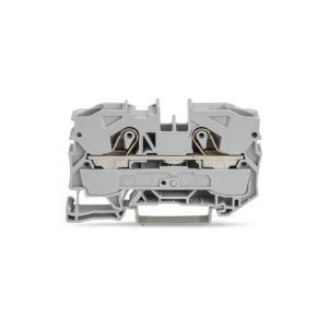2010-1201-WAGO | 2-conductor through terminal block; 10 mm²; suitable for Ex e II applications; side and center marking; for DIN-rail 35 x 15 and 35 x 7.5; Push-in CAGE CLAMP®; 10,00 mm²; gray