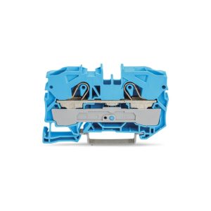 2010-1204 | 2-conductor through terminal block; 10 mm²; for Ex e II and Ex i applications; side and center marking; for DIN-rail 35 x 15 and 35 x 7.5; Push-in CAGE CLAMP®; 10,00 mm²; blue