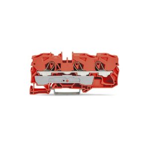 2010-1302 | 3-conductor through terminal block; 10 mm²; suitable for Ex e II applications; side and center marking; for DIN-rail 35 x 15 and 35 x 7.5; Push-in CAGE CLAMP®; 10,00 mm²; orange