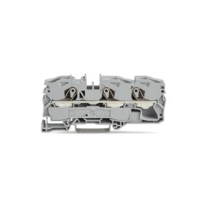 2016-1301 | 3-conductor through terminal block; 16 mm²; suitable for Ex e II applications; side and center marking; for DIN-rail 35 x 15 and 35 x 7.5; Push-in CAGE CLAMP®; 16,00 mm²; gray