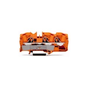 2016-1302 | 3-conductor through terminal block; 16 mm²; suitable for Ex e II applications; side and center marking; for DIN-rail 35 x 15 and 35 x 7.5; Push-in CAGE CLAMP®; 16,00 mm²; orange