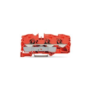 2016-1303 | 3-conductor through terminal block; 16 mm²; suitable for Ex e II applications; side and center marking; for DIN-rail 35 x 15 and 35 x 7.5; Push-in CAGE CLAMP®; 16,00 mm²; red