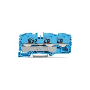 2016-1304 | 3-conductor through terminal block; 16 mm²; for Ex e II and Ex i applications; side and center marking; for DIN-rail 35 x 15 and 35 x 7.5; Push-in CAGE CLAMP®; 16,00 mm²; blue