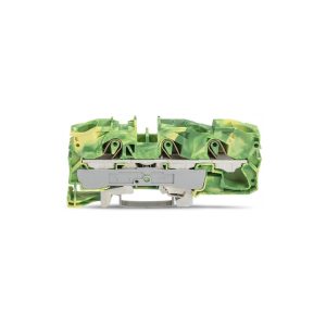 2016-1307 | 3-conductor ground terminal block; 16 mm²; suitable for Ex e II applications; side and center marking; for DIN-rail 35 x 15 and 35 x 7.5; Push-in CAGE CLAMP®; 16,00 mm²; green-yellow