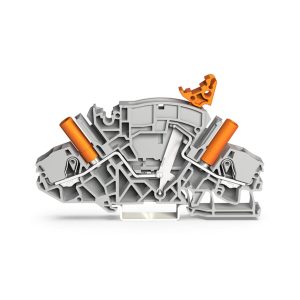 2007-8821  - WAGO | 2-conductor disconnect/test terminal block; e.g., current transformer circuits; with receptacle for adjacent jumper with switch lever; for 4 mm Ø test plugs; for DIN-rail 35 x 15 and 35 x 7.5; 6 mm²; Push-in CAGE CLAMP®; 6,00 mm²; gray